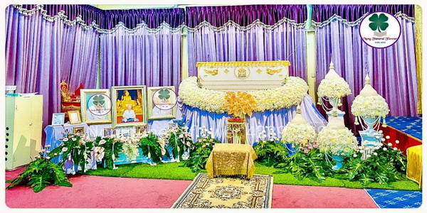 ดอกไม้งานศพสวยหรู แบบทันสมัย โมเดิร์น & ดอกไม้หน้าศพสีขาว สุภาพ สง่างาม แบบที่ 7